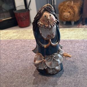 Stoneware Wind Chime Art Pottery Ceramic Angel Girl Signed & dated